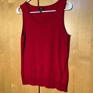 Red Sleeveless Vest Talbots Pima Cotton Blend Size S